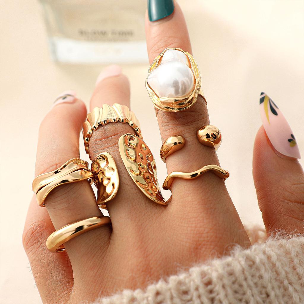 Starfish Scallop Joint Ring Baroque Retro Ring Women's Vacation