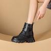Spring small size hollow Martin boots for women, thick-soled inner height-increasing casual shoes for women, double-sided zipper women's shoes