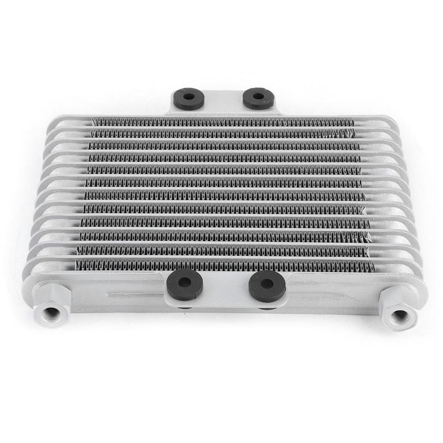 Oil Radiator 13 Row Universal Motorcycle Engine Oil Cooler Cooling Radiator Replacement 125-250CC Silver Cooling