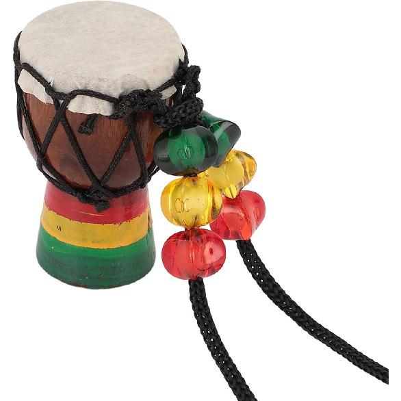 Djembe Drum Instrument Necklaces Mini Pendant African Drum Wood African Bongos Percussion Necklace for Teens Men Women Charms