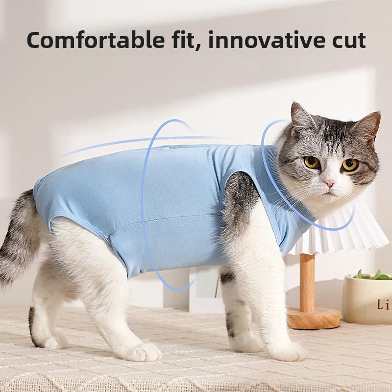 Mother Cat Breathing Sterilization Clothes for Weaning Cats After Surgery To Prevent Licking. Four Seasons Applicable Cat Sterilization Clothes.
