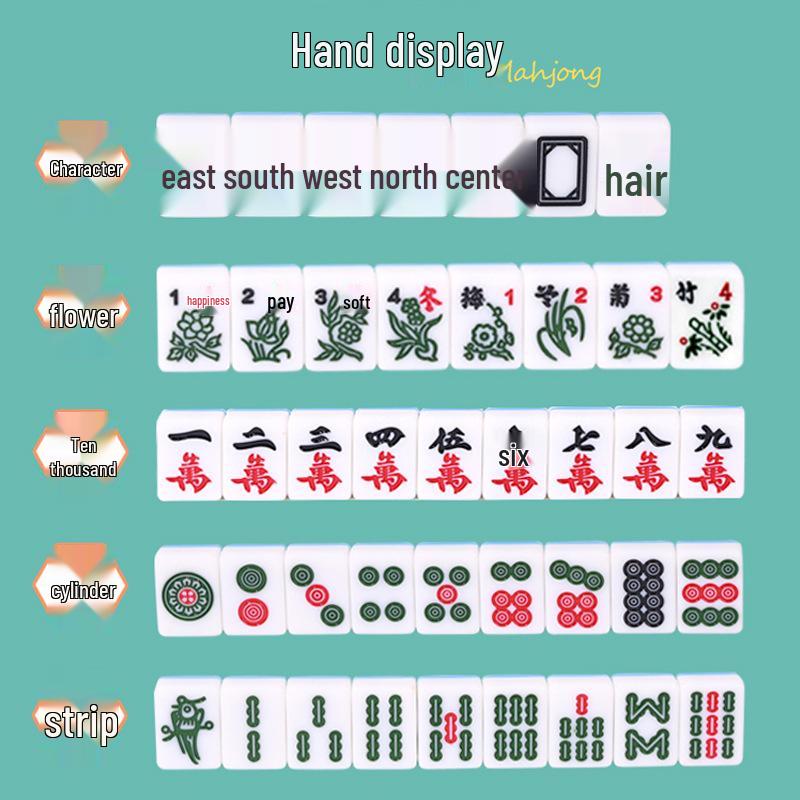 Compact Travel Mahjong Set - 24mm & 30mm Tiles, Solid Carved Sparrow Design, Ideal for Dorms and Table Games