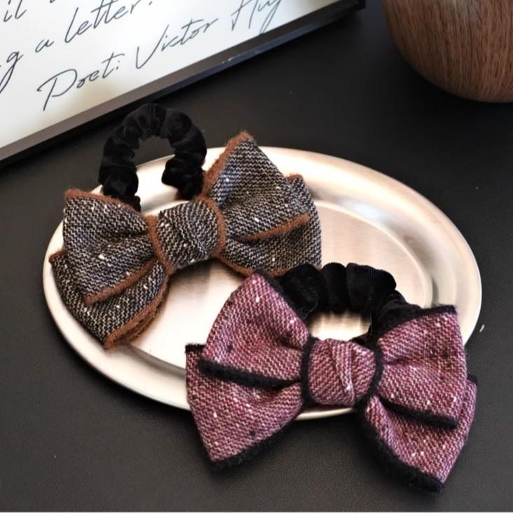 Large DIY Bow Ponytail Holder for Kids - Autumn/Winter Fragrance Style Hair Tie