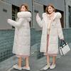Mid-length cotton jacket autumn and winter women's down cotton jacket with hood thickened jacket 2025 Korean version loose plus size padded jacket