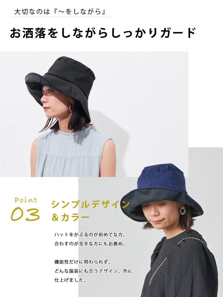 CHARM Wearable Parasol Rare UV Protection Blackout Hat Hat Summer 99.9% [Free Size/Light Gray] Women's