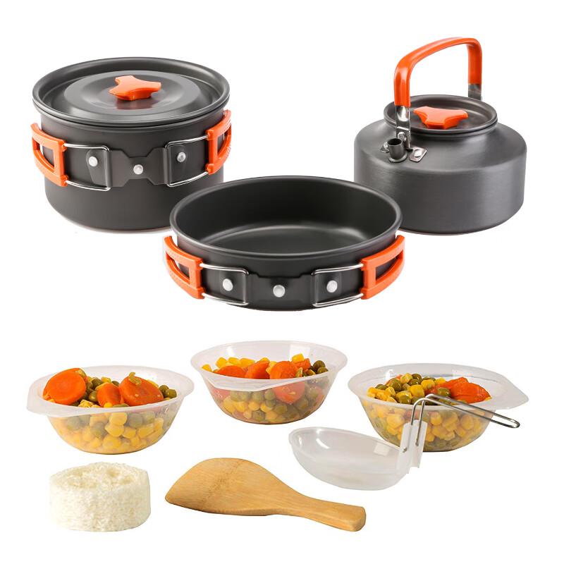 ZISIZ Outdoor Camping Cookware Teapot Set
