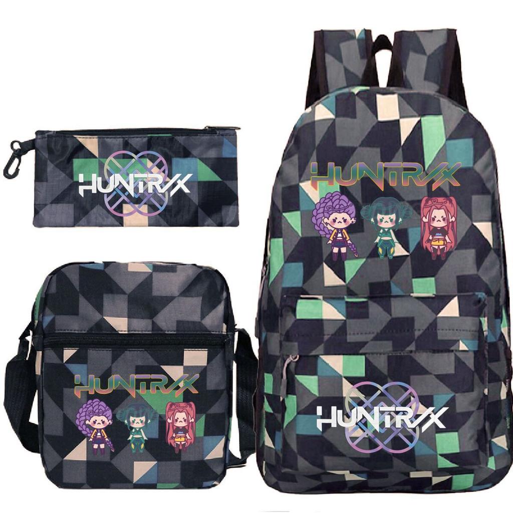 Animation Cartoon Grund- und Sekundarschüler Schultasche Kinderrucksack Freizeit Federmäppchen Umhängetasche Dreiteiliges Set