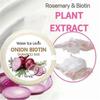 3 Stück Zwiebel und Biotin Shampoo Seife - 60g, Geeignet für Alle Haartypen, Feuchtigkeitsspendend und Glättend, Reich an Rosmarinextrakt