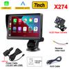 7 Inch Portable Car Radio Multimedia Video Player Wireless CarPlay Android Auto Bluetooth Car Touch Screen Rear View Camera