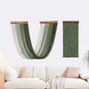 Bohemian Nordic Style Wood Board Tassel Tapestry for Living Room or Bedroom Wall Decor