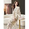 High-End Floral Print V-Neck Long Sleeve Summer Dress for Women