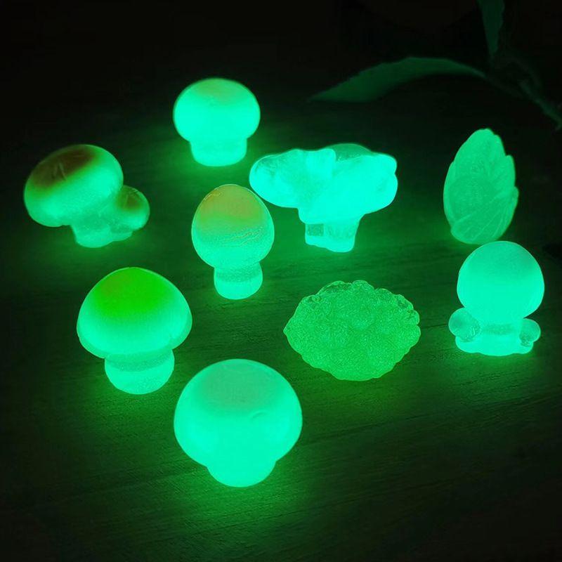 9 Teile/satz Mini Leuchtende Pilz Miniaturen Glow In The Dark Ornament Moos Terrarium Micro Landschaft Fee Garten Dekoration