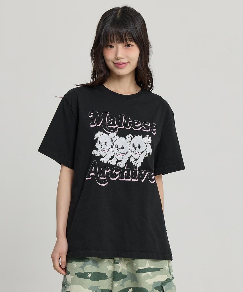 WAIKEI Maltese Archive Short Sleeve T-Shirt Ver.2 Black