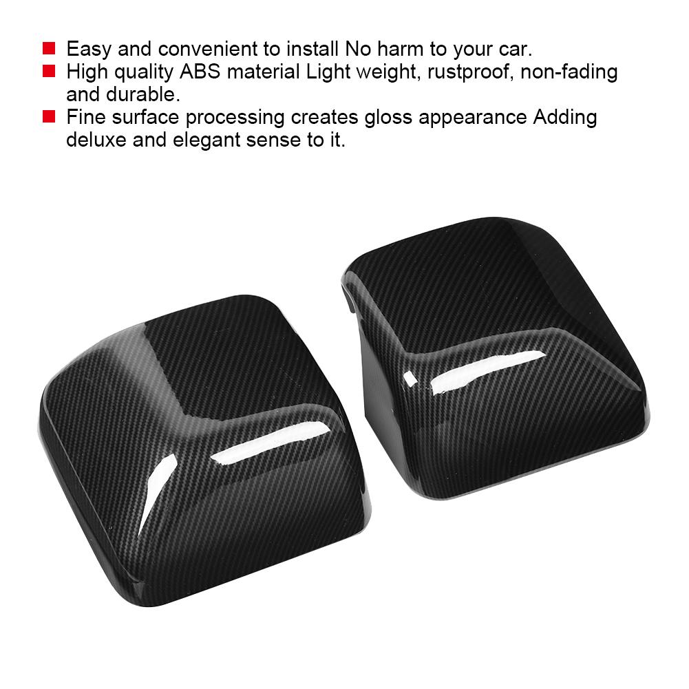 2pcs Side Wing Rear Mirror Protector Rearview Cover Trim Fits for   JL 2018+(Carbon   )