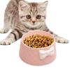 Cat Bowl Feeding Dishes Stable Novelty Anti Slip, Bow Tie Decorated, Pet Feeder Water Cats for
