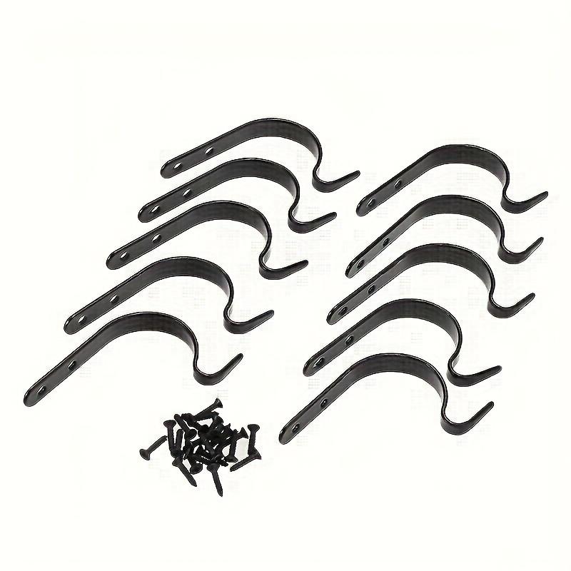 4pcs Metal Wall Hook - J-Shape Wall Hook Metal Flower Pot Hanging Iron Hook Fixing Outdoor for Garden Wall Basket Plant Rack Bathroom Bracket