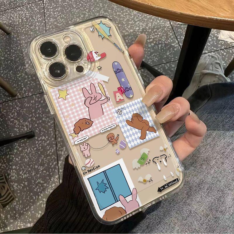 

Cute Cartoon Animal Apple Phone Case - Compatible with 15/16/17 Pro Max, Transparent, Soft, Stylish Protection iPhone 12