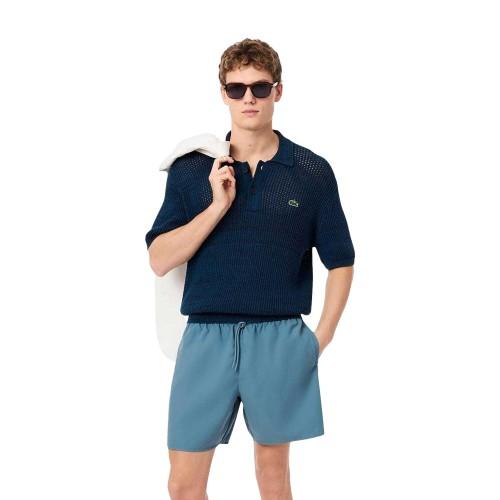 Lacoste Mens Monochrome Mid Length Swimming Trunks