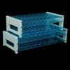 10Pcs Plastic Test Tubes Vials With Caps & Pipe Rack Holder Stand 40/50 Holes