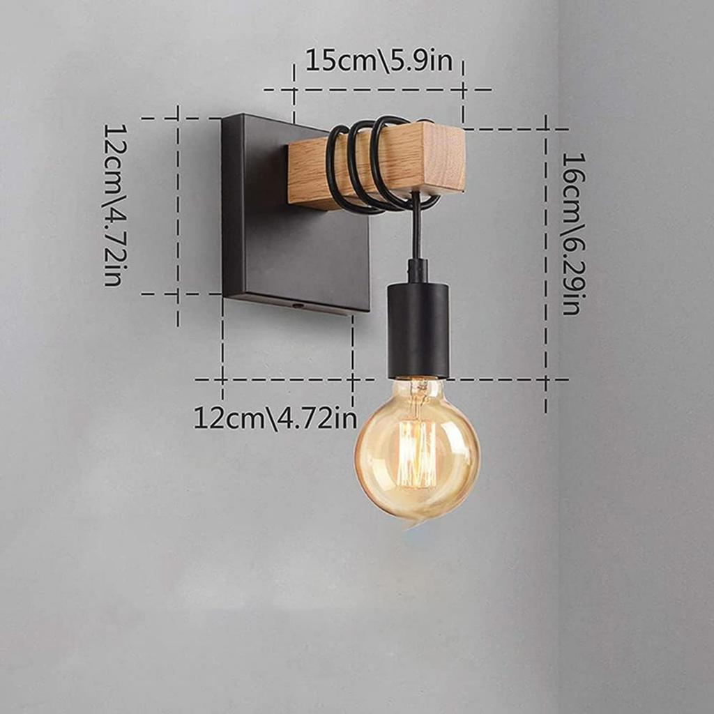 Wandleuchte 2er-Pack Wandleuchte Wandleuchter,Wandleuchte mit Industriedesign,Innenbereich Rustikale Wandleuchter E27 Wandbeleuchtung Leuchte,Retro-Licht Hergestellt