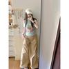 Kumikumi Sweet and Spicy Style Cat Print Sloping Shoulder Short Sleeve T-shirt Women Summer Chic Age-Reducing Niche off-Shoulder Top