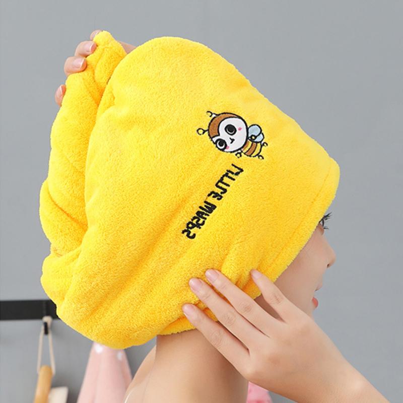 Magic Shower Hat Made of Microfiber, Double-layer Embroidery Towel, Bath Caps, A Hat for Dry Hair, A Quick -drying Soft Hat for A Lady, A Turban