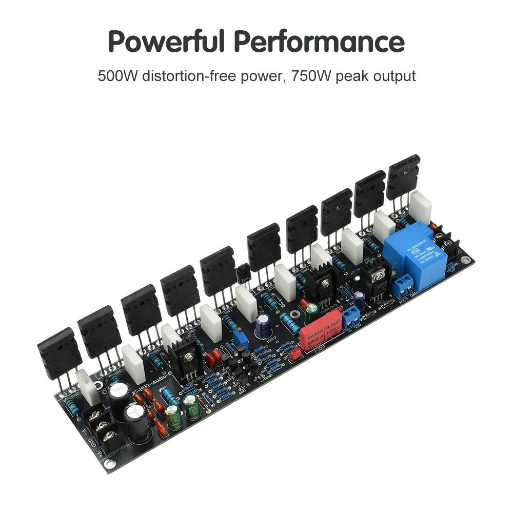 DC 20V-90V 500W Upgraded Single Channel Power Amplifier 1943+5200 Dual Voltage with Speaker Protection Relay