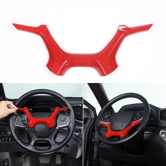 Red ABS Interior Steering Wheel  Trim Cover Frame For Honda Pilot -