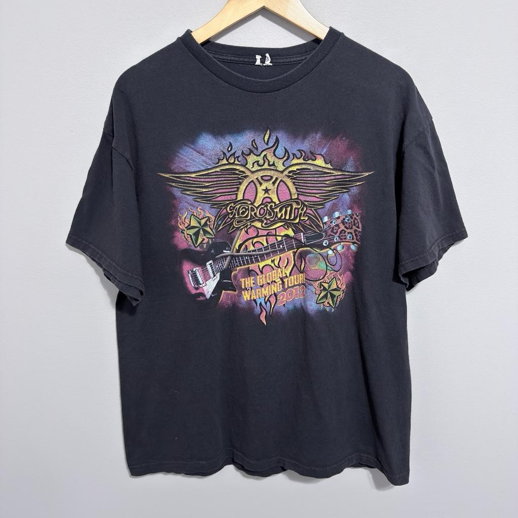 Vintage Aerosmith Shirt Mens Large Global Warming 2012 Tour Tennessee River Unisex T-Shirt