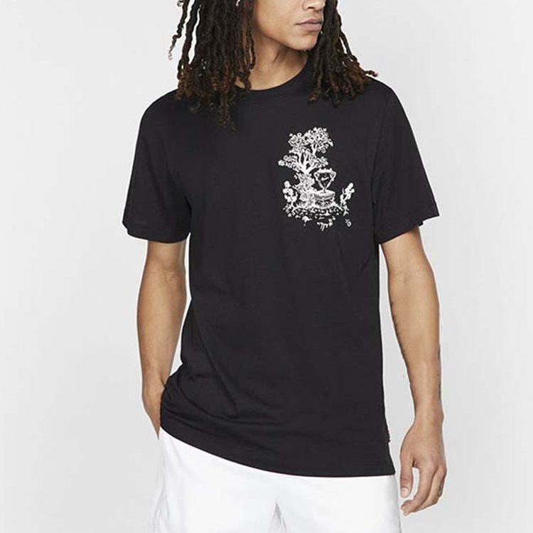 Nike T Shirts Men's Black Crew Neck Moderate Straight Fit AR5718-010
