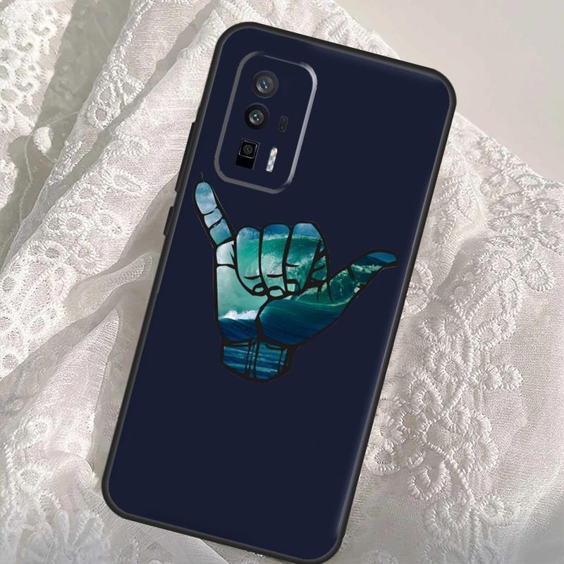 Surfer Surf Hang Loose Shaka Case For Xiaomi 14T 11T 12T 13T Pro 13 14 Ultra POCO X6 Pro M6 X3 X5 M5s F3 F5 F6 Cover