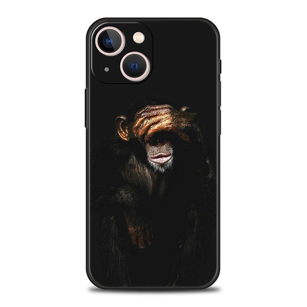 

Cute Funny Monkey Phone Case For iPhone 17 16E 15 16 14 13 12 11 Pro Max 7 8 Plus Soft TPU Back Cover iPhone 13