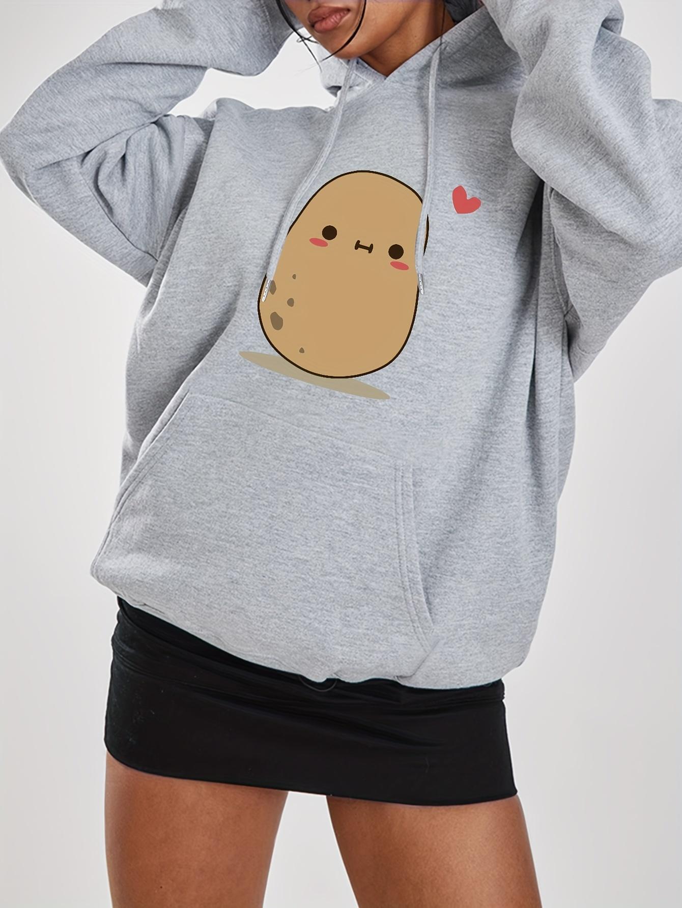 

Cute Little Potatoes Printing Female Hoody Harajuku S-Xxl Sweatshirt Fashion Comfortable Hooded Autumn Warm Streetwear Women S