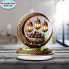 2D flat golden crescent lantern - elegant desktop decoration, perfect for Islamic home and office decor, perfect for Ramadan