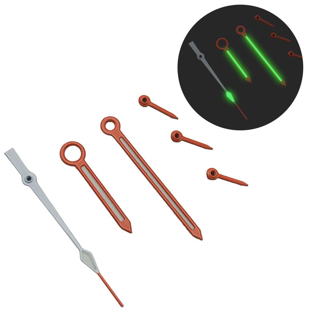 VK63 Uhrzeiger Quarz Grün Leuchtend 6-Zeiger Passend für VK63 Automatikwerk Schwarz Weiß Uhrnadel Zubehör