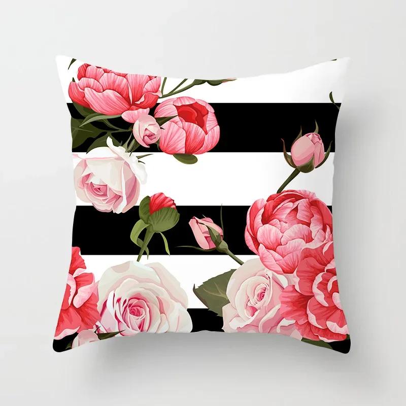Beautiful Rose Flowers Cushion Cover Home Living Room Bedroom Sofa Car Decorative Pillow Cover 45*45Cm