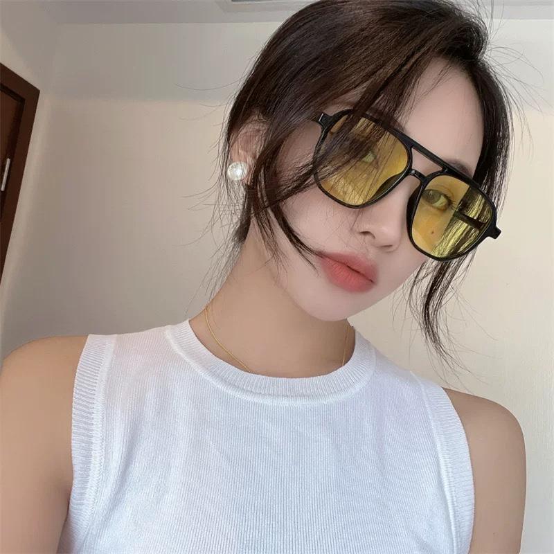 Double Bridges Oversize Women Sunglasses Vintage UV400 Sport Shades for Driving Cycling Fashion Eyewear