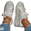 Large Size Gypsy Rhinestone Casual Women's Shoes Spring New Lace-up Board Shoes Platform Fashion White Shoes
