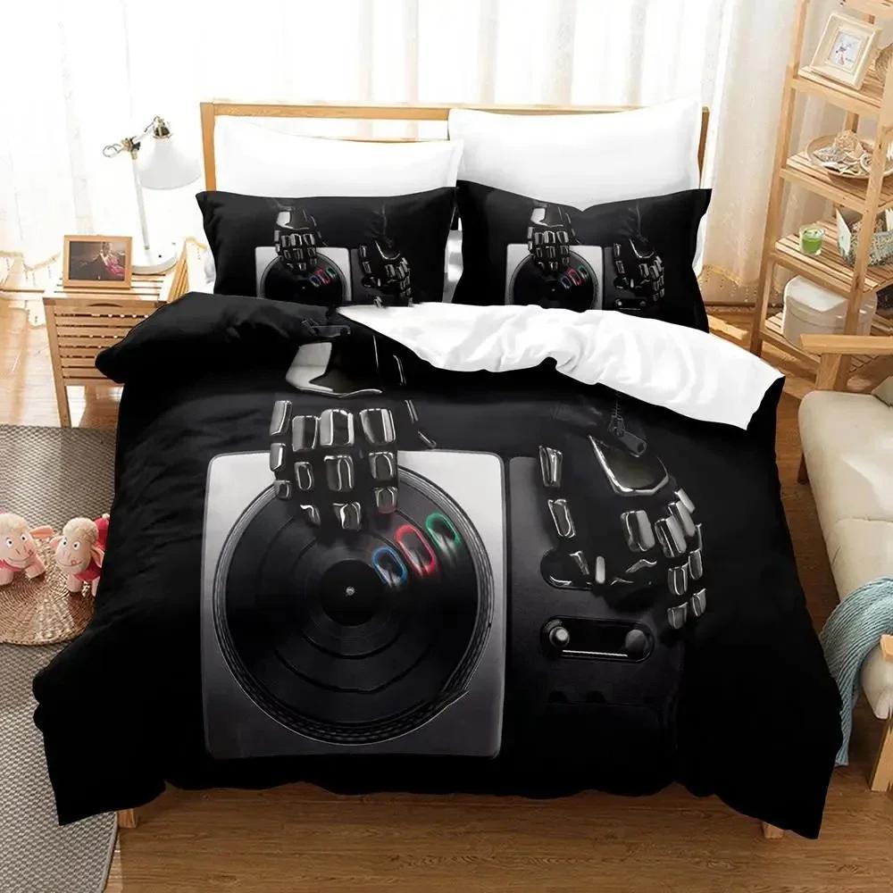 

Hip Hop Daft Punk Adult Boys Cartoon Anime 3 Piece Set Kawaii 3D Duvetcover Sets Casal Bedding New EU Twin(135x200cm)