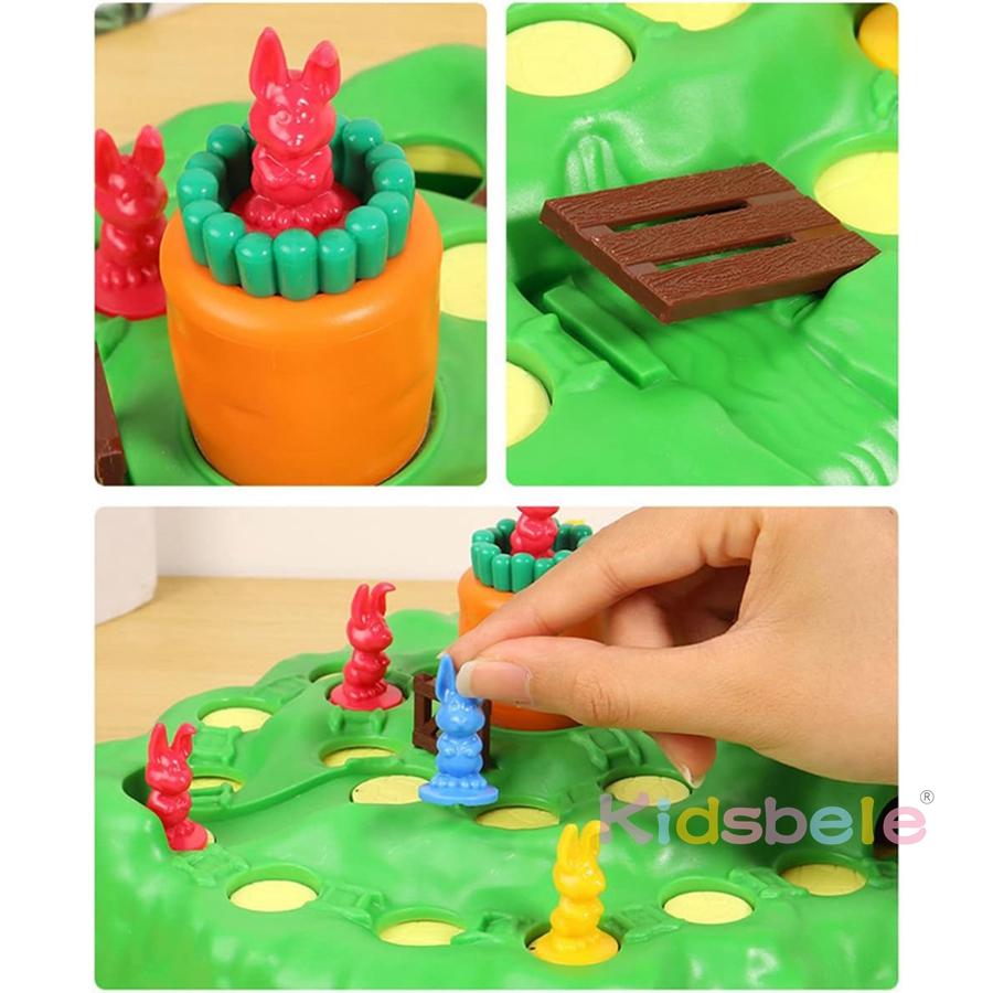 Kinderspiel 2-4 Spieler Lustiges Hasenfallen-Spielzeug Hasen-Crosslauf