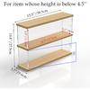 Clear Acrylic Display Shelf Case for Mini Funko Pop, Wooden Display Stand Riser 2 Layer Storage Rack for Decoration Action Figures Collectibles Toys,