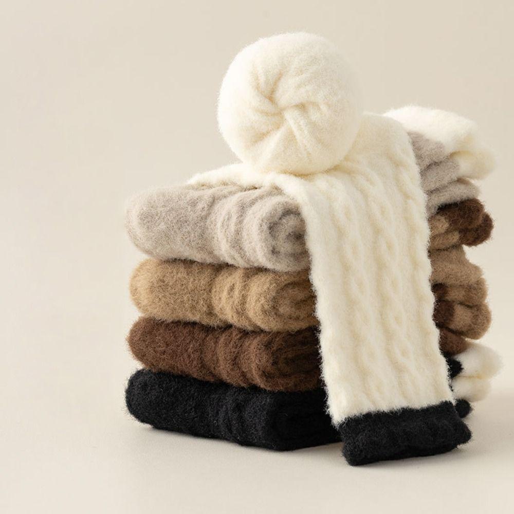 Fluffy Mid-Tube Socks Plush and Thickened Cozy Slipper Socks New Fuzzy Socks