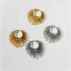 Exaggerated Fashion Sunflower Geometry Fan-shaped Stud Earrings for Women Punk Hoop Earrings Minimalism Aesthetics Jewelry Gifts