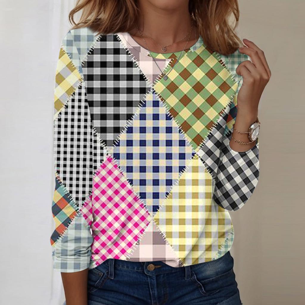 Košile s dlouhým rukávem pro ženy Roztomilý potisk Grafika Trička Halenky Běžné Velikosti Zásadní topy Pulovr