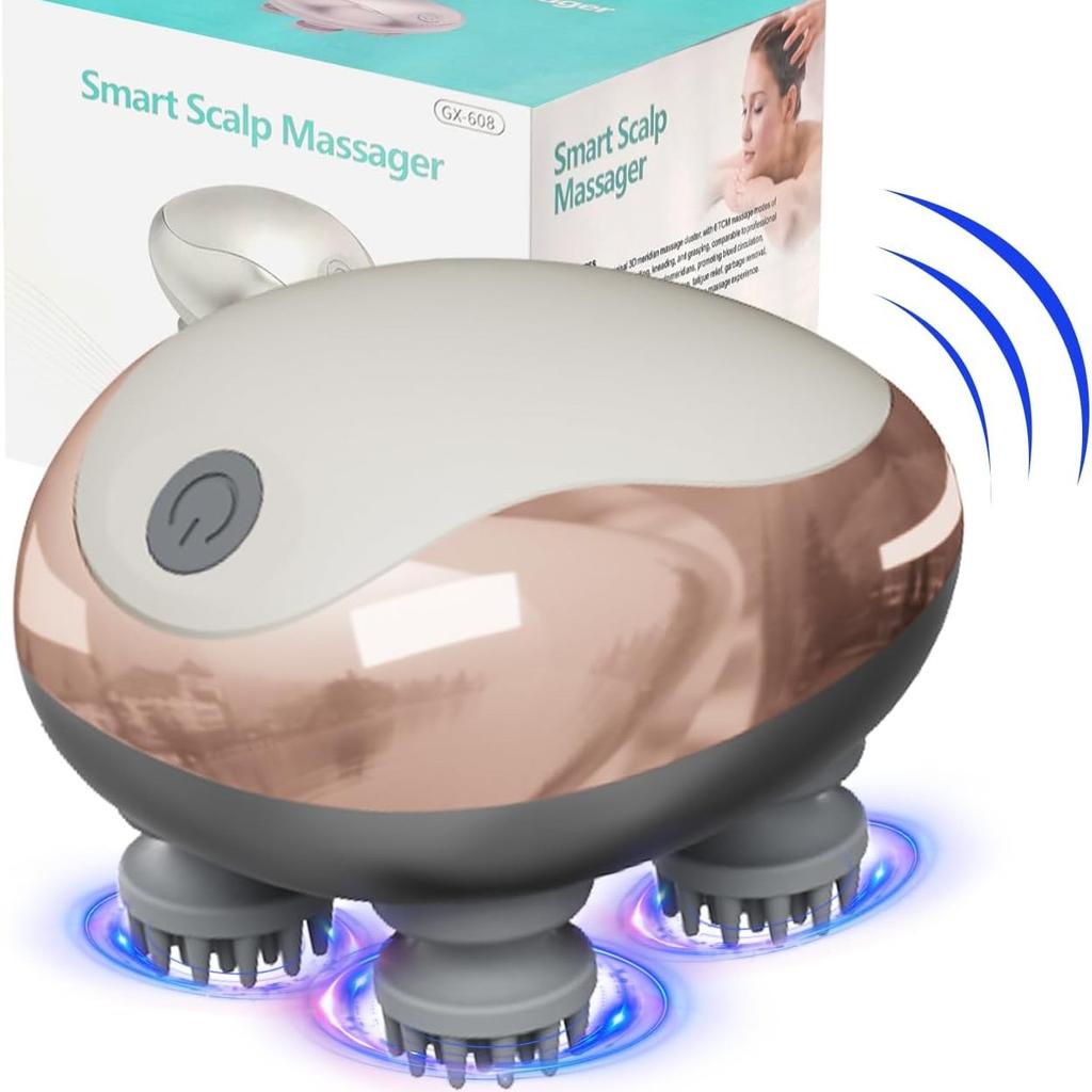 Mini Máquina de Masaje para la Cabeza Silicona Cuero Cabelludo Succión Magnética Carga Silicona Hombro Multifuncional Amasamiento Vibración Spa para la Cabeza