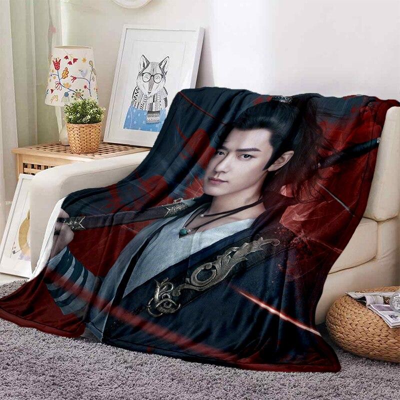 Drama The Untamed Xiao Zhan Wang Yi Bo Soft Throw Blanket Throw Blanket Soft Cartoon Printed Bedspread Bedspread Sofa Gift