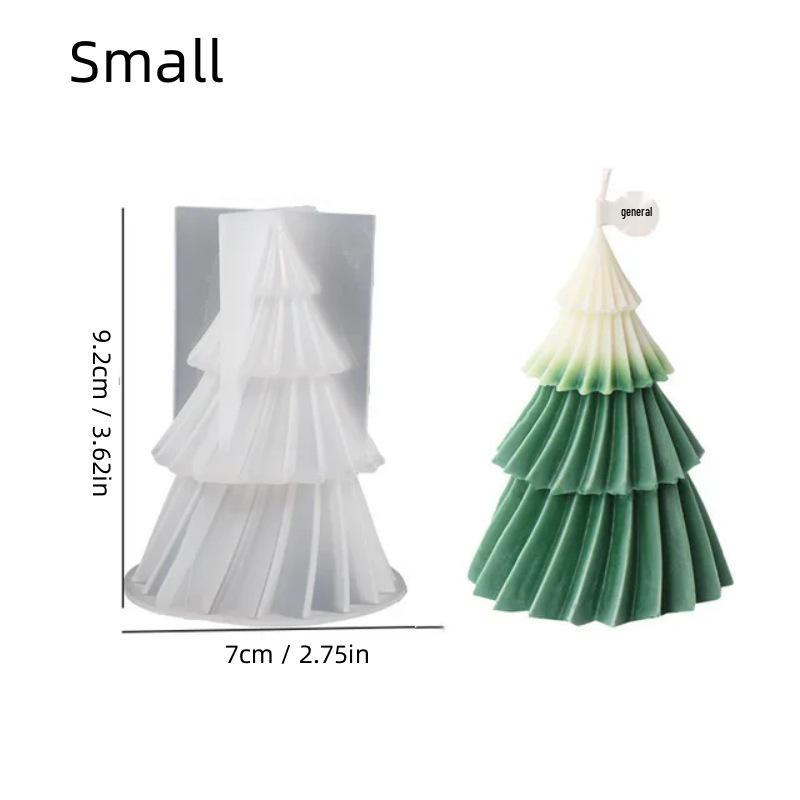 Origami Rotating Christmas Tree Scented Candle Mold - Home Decor Plaster Silicone Mold