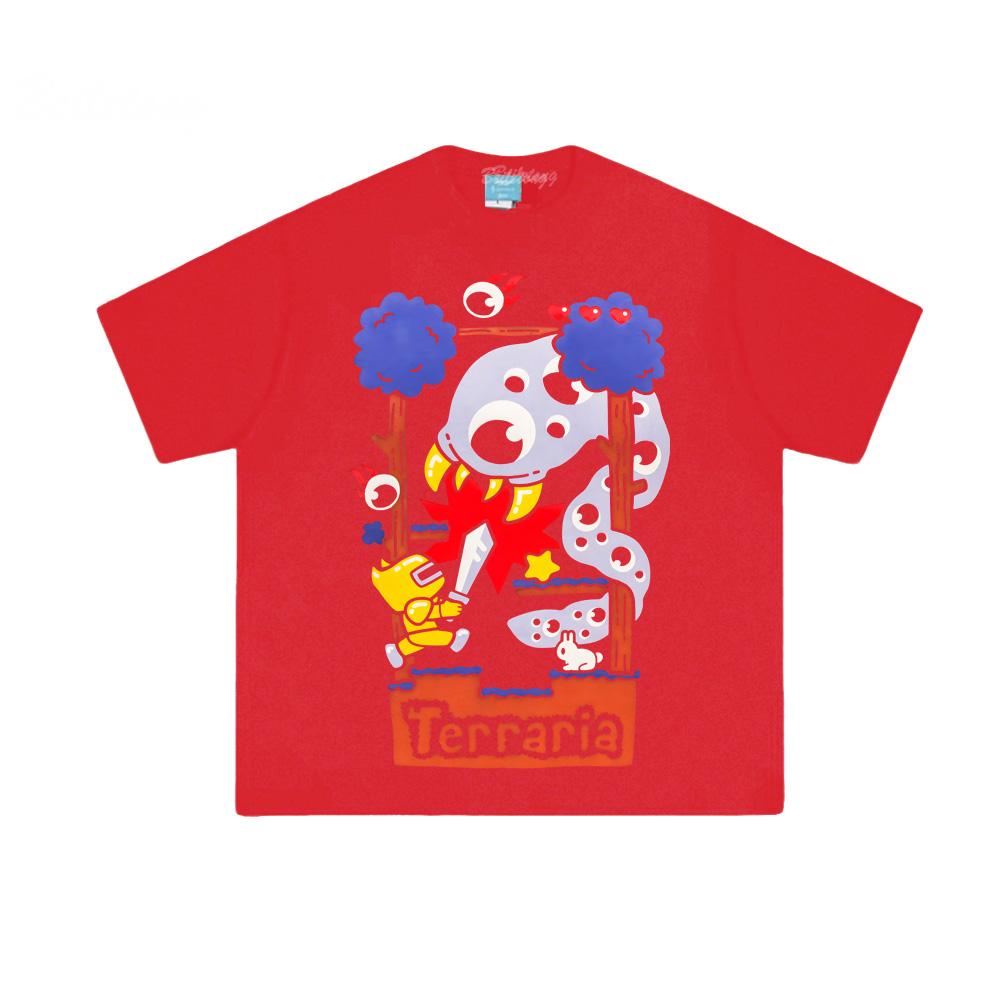 Koszulka z nadrukiem gry Terraria 2026 100% Bawełna Okrągły dekolt TOPY Letnia Wysoka jakość Wygodna Koszulka