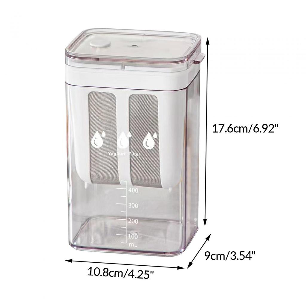 0.4L - 1.8L Yogurt Strainer Maker Yogurt Fine Mesh Sieve Strainer Kitchen Gadget Whey Separation Fruit Juice Soy Bean Filter Cup