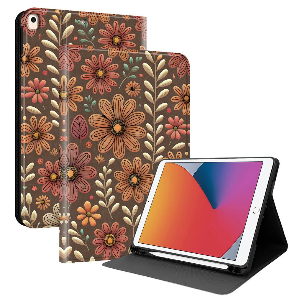 PU Leather Case For iPad 10.2 (2021) / (2019) / (2020) Pattern Print Tablet Cover Stand with Pen Slot (Stylus Not Included)